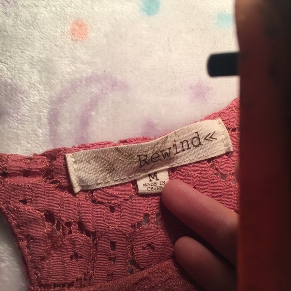 💎 (4/$30) Sz M Rewind Pink Lace Halter Dress - Picture 6 of 6